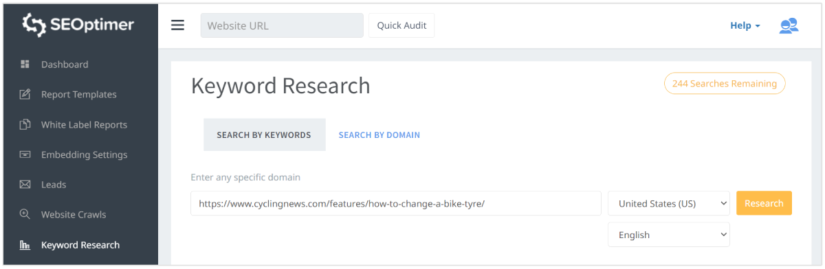 searchby domain seoptimer penelitian kata kunci